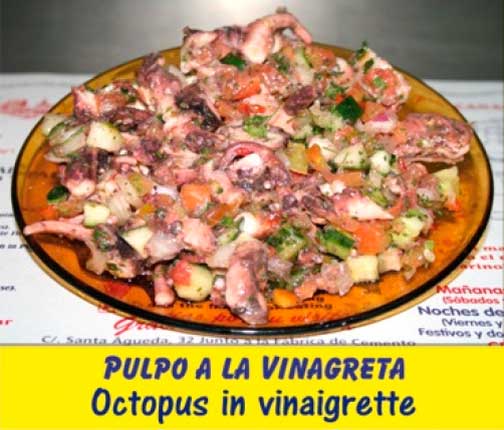 Pulpo a la vinagreta de Bar Playa El Boya