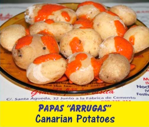 Papas arrugás de Bar Playa El Boya