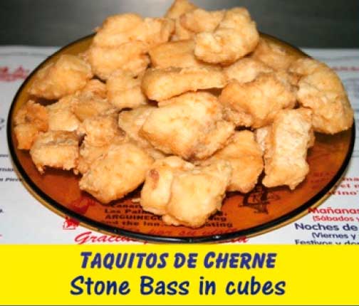 Taquitos de cherne de Bar Playa El Boya